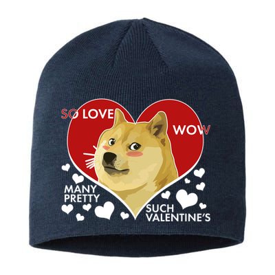 Funny Doge Valentine Meme Sustainable Beanie