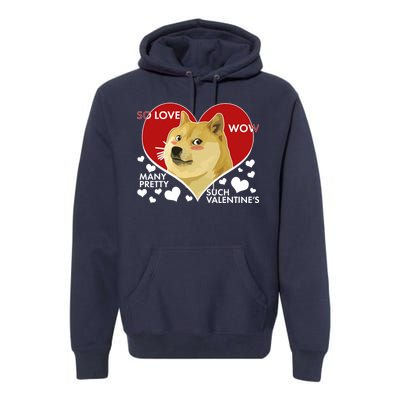 Funny Doge Valentine Meme Premium Hoodie