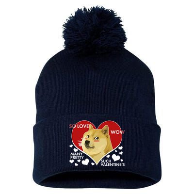 Funny Doge Valentine Meme Pom Pom 12in Knit Beanie