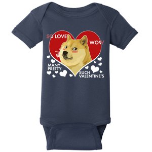 Funny Doge Valentine Meme Baby Bodysuit