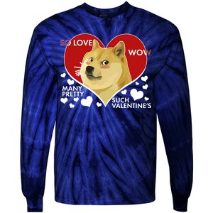 Funny Doge Valentine Meme Tie-Dye Long Sleeve Shirt