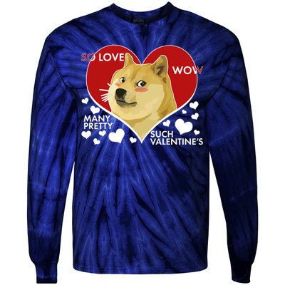 Funny Doge Valentine Meme Tie-Dye Long Sleeve Shirt