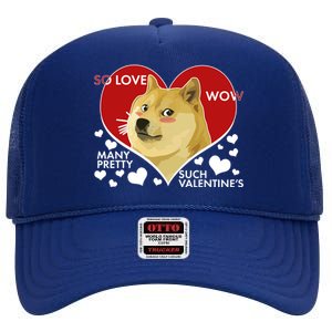 Funny Doge Valentine Meme High Crown Mesh Back Trucker Hat