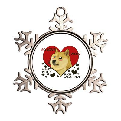 Funny Doge Valentine Meme Metallic Star Ornament