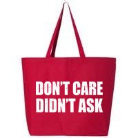 Funny Don't Care Didn't Ask 25L Jumbo Tote