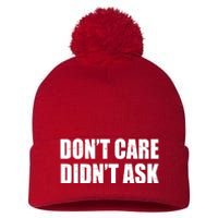 Funny Don't Care Didn't Ask Pom Pom 12in Knit Beanie