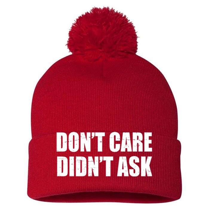 Funny Don't Care Didn't Ask Pom Pom 12in Knit Beanie