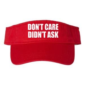 Funny Don't Care Didn't Ask Valucap Bio-Washed Visor