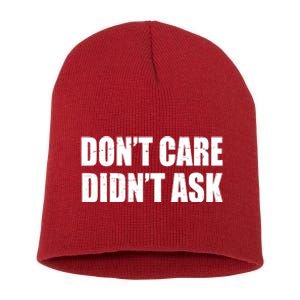 Funny Don't Care Didn't Ask Short Acrylic Beanie