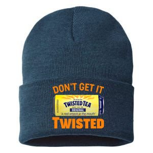 Funny Don't Get It Twisted Tea Meme Sustainable Knit Beanie