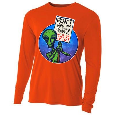 Funny Don't Take Me to Your Leader Alien Cooling Performance Long Sleeve Crew