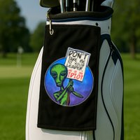 Funny Don't Take Me to Your Leader Alien Golf Towel