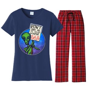 Funny Don't Take Me to Your Leader Alien Women's Flannel Pajama Set