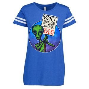 Funny Don't Take Me to Your Leader Alien Enza Ladies Jersey Football T-Shirt