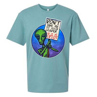 Funny Don't Take Me to Your Leader Alien Sueded Cloud Jersey T-Shirt