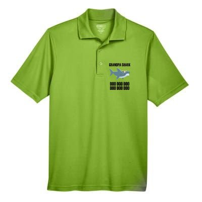 Funny Doo Grandpa Shark Men's Origin Performance Pique Polo