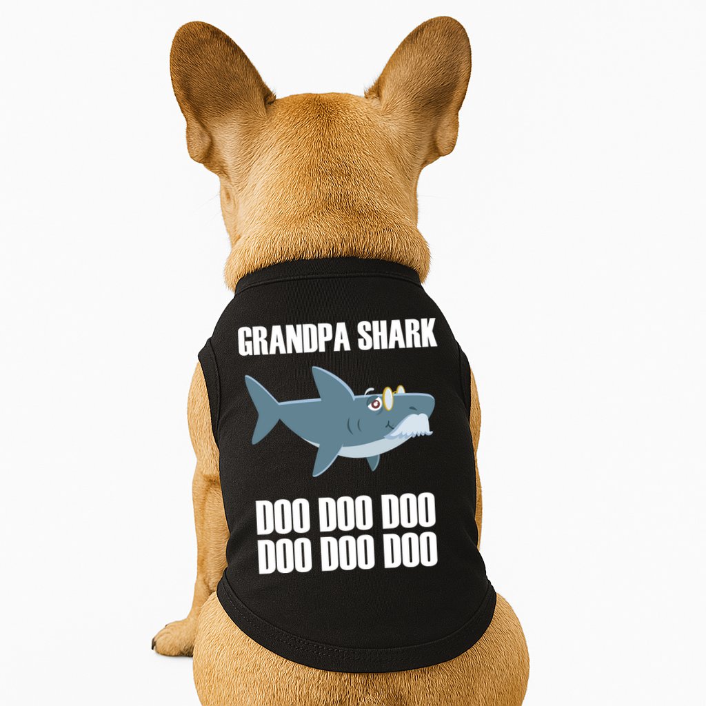 Funny Doo Grandpa Shark Doggie Tank