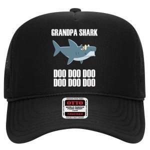 Funny Doo Grandpa Shark High Crown Mesh Back Trucker Hat