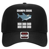 Funny Doo Grandpa Shark High Crown Mesh Back Trucker Hat