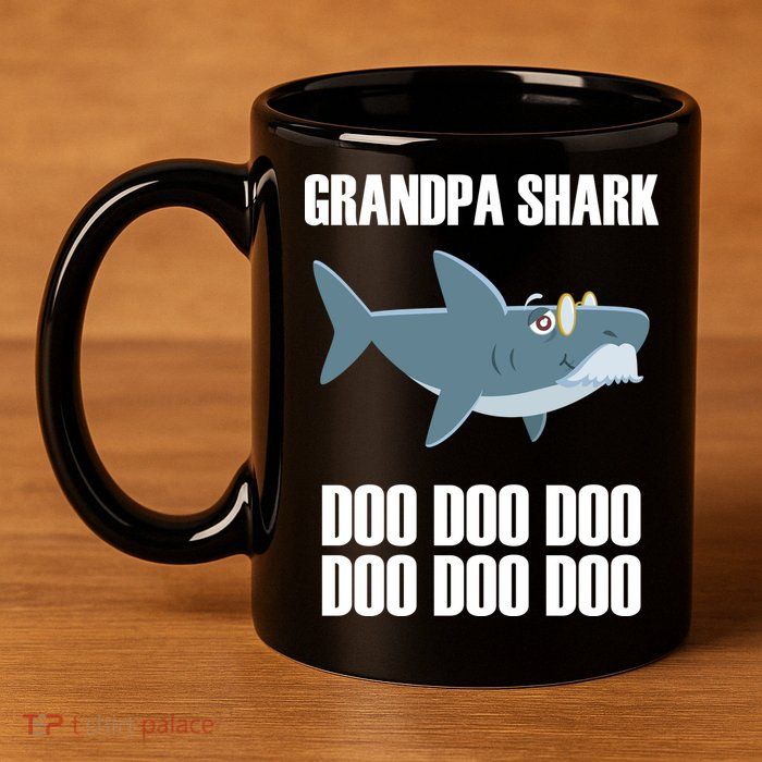 Funny Doo Grandpa Shark 11oz C Handle Ceramic Mug