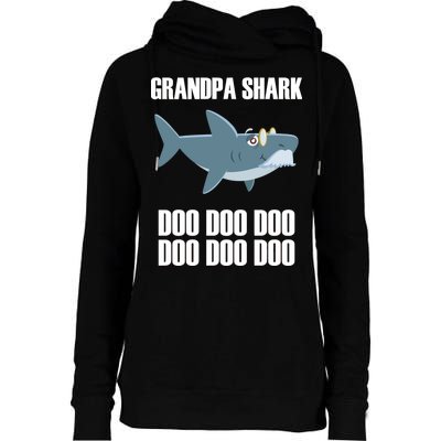 Funny Doo Grandpa Shark Womens Funnel Neck Pullover Hood