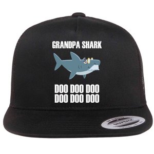 Funny Doo Grandpa Shark Flat Bill Trucker Hat