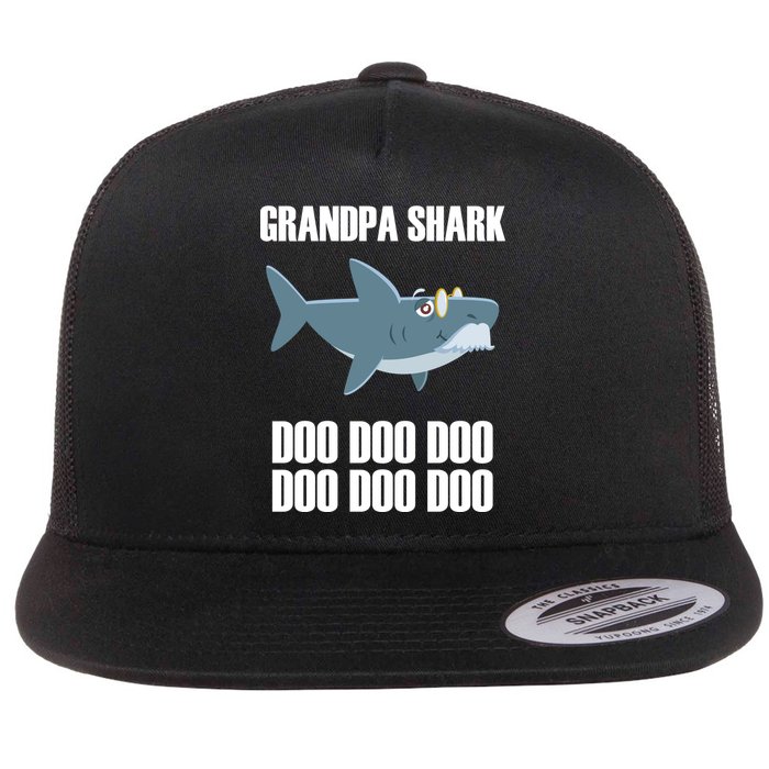 Funny Doo Grandpa Shark Flat Bill Trucker Hat