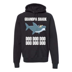 Funny Doo Grandpa Shark Premium Hoodie