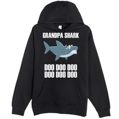 Funny Doo Grandpa Shark Premium Pullover Hoodie