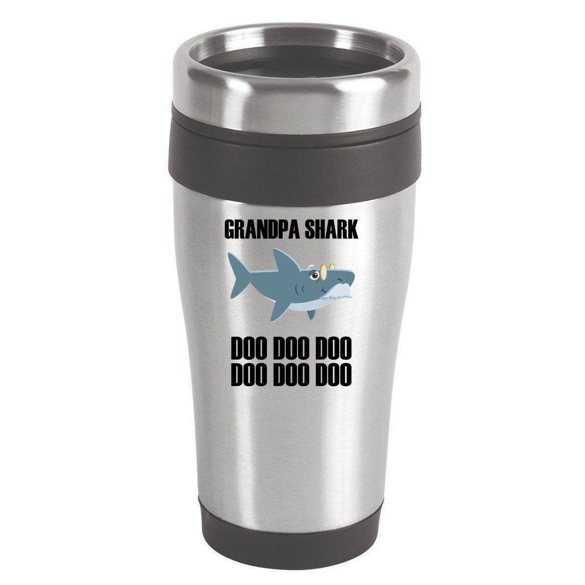 Funny Doo Grandpa Shark 16oz Travel Tumbler