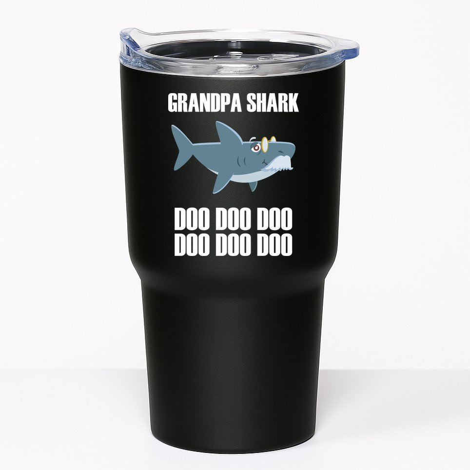 Funny Doo Grandpa Shark Tumbler