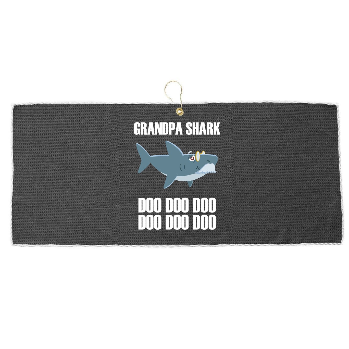 Funny Doo Grandpa Shark Large Microfiber Waffle Golf Towel