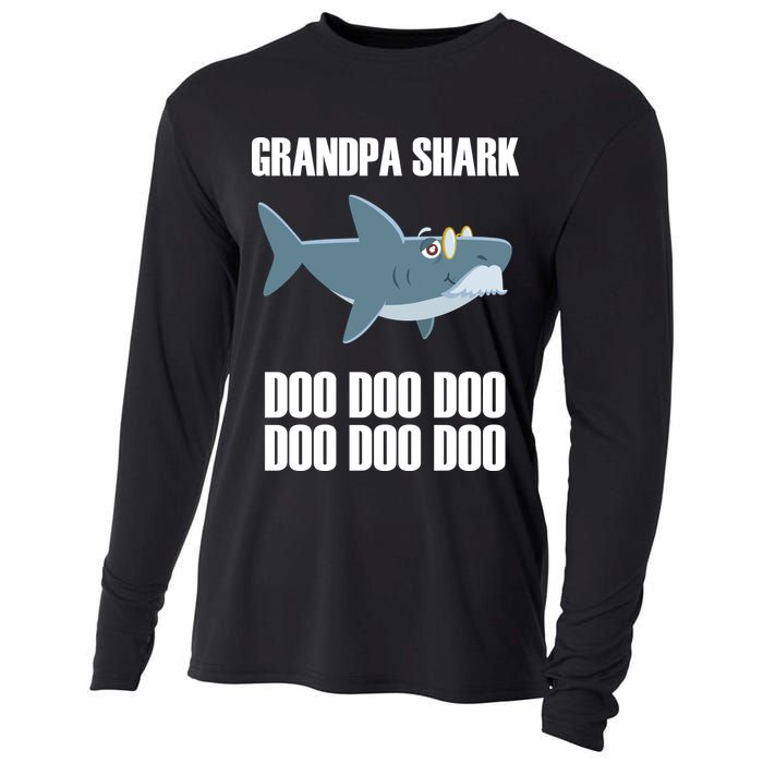 Funny Doo Grandpa Shark Cooling Performance Long Sleeve Crew