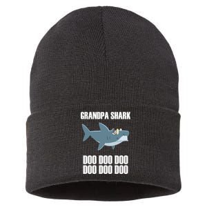 Funny Doo Grandpa Shark Sustainable Knit Beanie