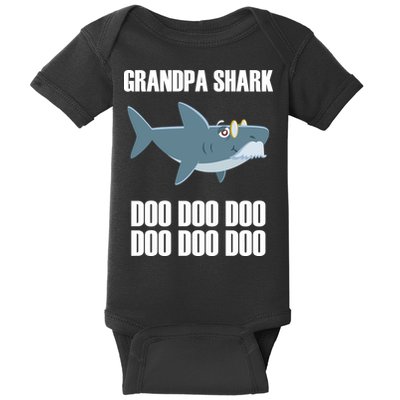 Funny Doo Grandpa Shark Baby Bodysuit