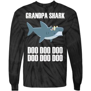 Funny Doo Grandpa Shark Tie-Dye Long Sleeve Shirt