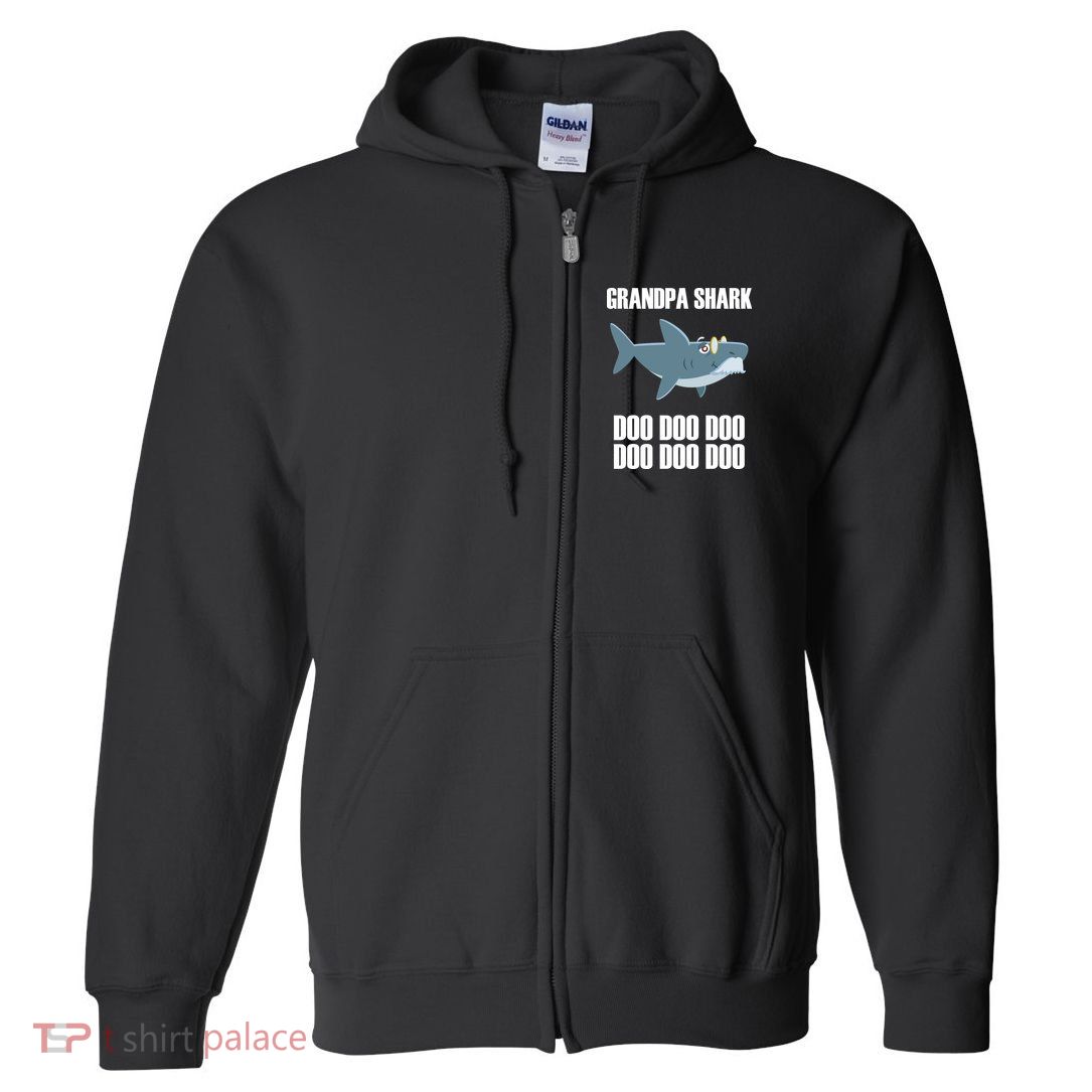 Funny Doo Grandpa Shark Full Zip Hoodie