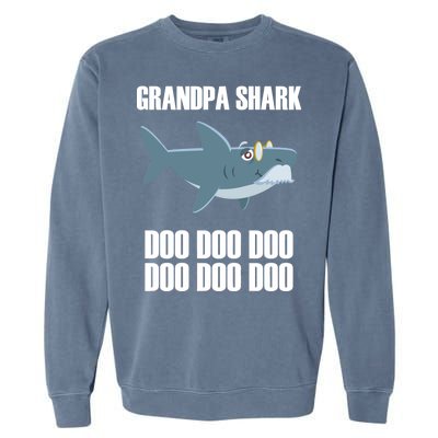 Funny Doo Grandpa Shark Garment-Dyed Sweatshirt