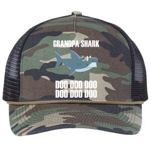 Funny Doo Grandpa Shark Retro Rope Trucker Hat Cap