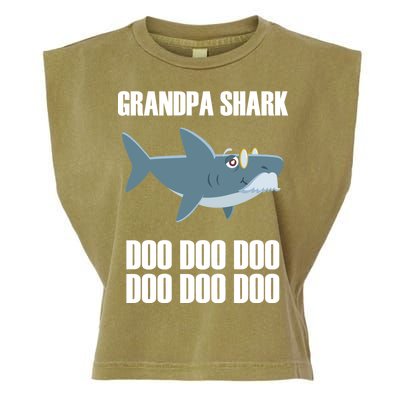 Funny Doo Grandpa Shark Garment-Dyed Women's Muscle Tee