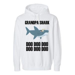 Funny Doo Grandpa Shark Garment-Dyed Fleece Hoodie