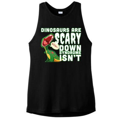 Funny Down Syndrome Awareness Dinosaurs Ladies PosiCharge Tri-Blend Wicking Tank