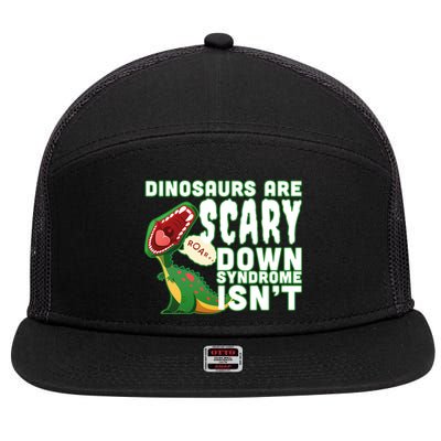 Funny Down Syndrome Awareness Dinosaurs 7 Panel Mesh Trucker Snapback Hat