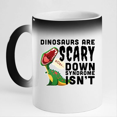 Funny Down Syndrome Awareness Dinosaurs 11oz Black Color Changing Mug