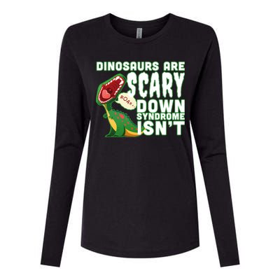 Funny Down Syndrome Awareness Dinosaurs Womens Cotton Relaxed Long Sleeve T-Shirt