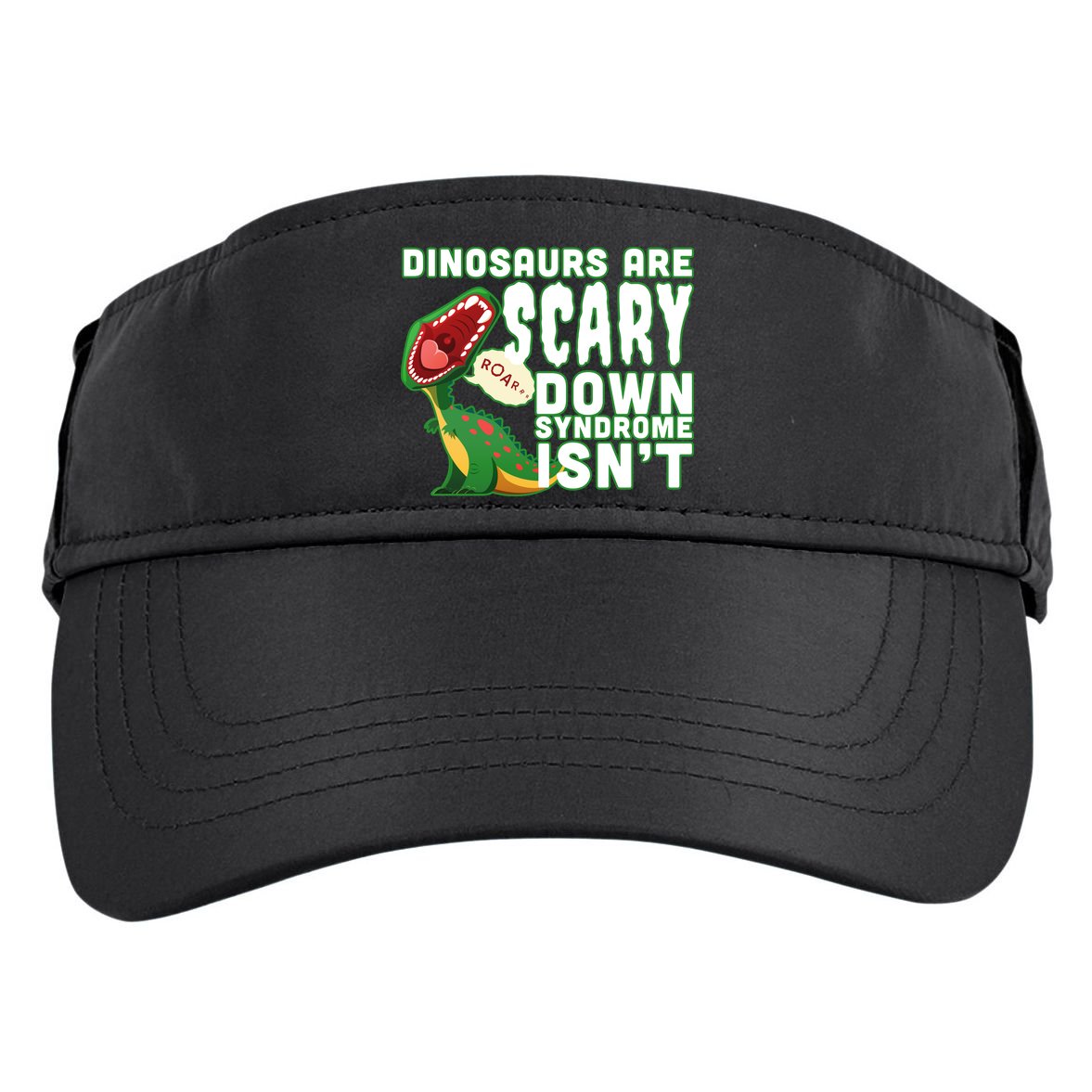 Funny Down Syndrome Awareness Dinosaurs Adult Drive Performance Visor
