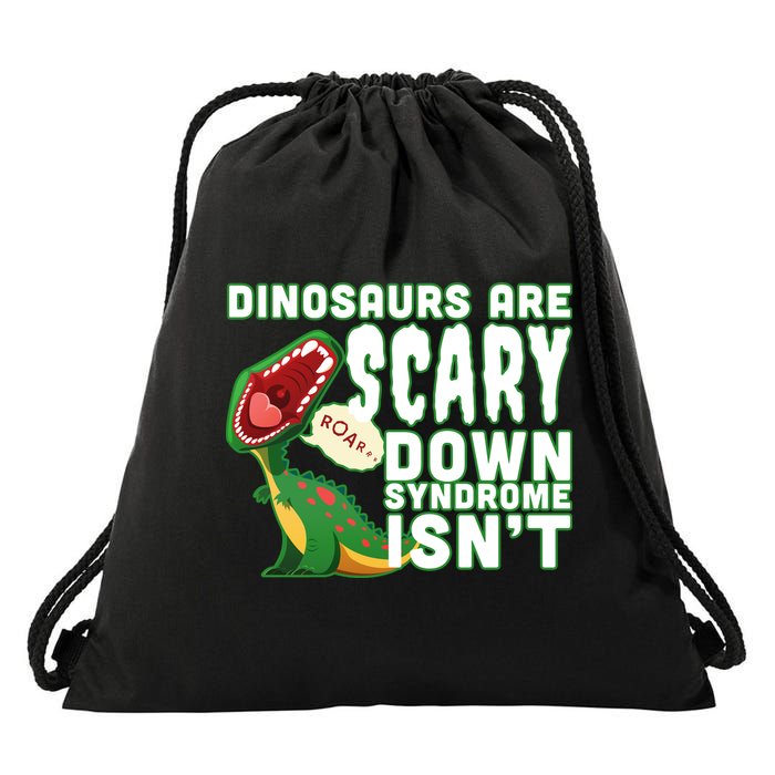 Funny Down Syndrome Awareness Dinosaurs Drawstring Bag