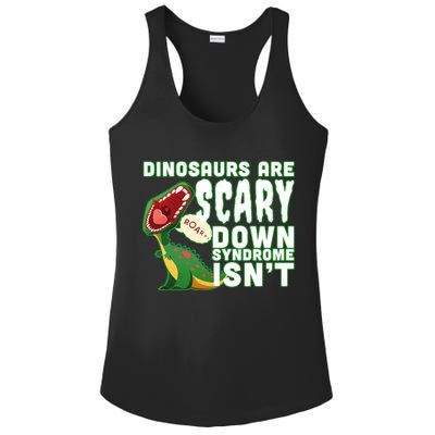 Funny Down Syndrome Awareness Dinosaurs Ladies PosiCharge Competitor Racerback Tank