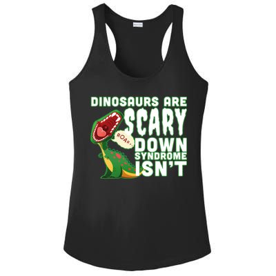 Funny Down Syndrome Awareness Dinosaurs Ladies PosiCharge Competitor Racerback Tank