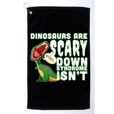 Funny Down Syndrome Awareness Dinosaurs Platinum Collection Golf Towel